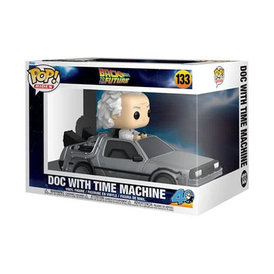 PREORDER AUGUST - Back to the Future 40th Anniversary Doc with Time Machine Deluxe Funko Pop! Ride