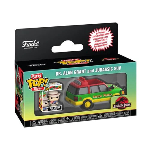 PREORDER DECEMBER - Jurassic Park Dr. Grant with SUV Funko Bitty Pop! Ride
