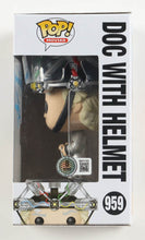 Load image into Gallery viewer, Christopher Lloyd Signed "Back to the Future" #959 Doc with Helmet Funko Pop! Vinyl Figure (Beckett)