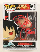 Load image into Gallery viewer, Derick Snow Signed "Fire Force" #981 Shinra with Fire Funko Pop! Vinyl Figure Inscribed "Shinra" (JSA)