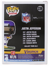 Load image into Gallery viewer, Justin Jefferson Signed Vikings #239 Funko Pop Vinyl Figure (Beckett)
