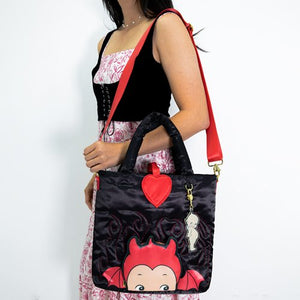 Whatever Makes You Happy Kewpie Devil Puffy Tote Bag with Angel Acrylic Charm