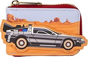 Loungefly Universal Back to The Future 40th Anniversary Delorean Accordion Wallet