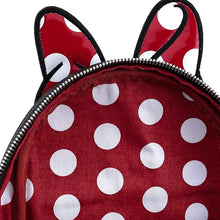 Load image into Gallery viewer, Loungefly Disney Minnie Mouse Bow Faux Leather Double Strap Shoulder Backpack
