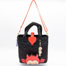 Load image into Gallery viewer, Whatever Makes You Happy Kewpie Devil Puffy Tote Bag with Angel Acrylic Charm