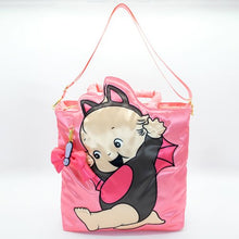 Load image into Gallery viewer, Whatever Makes You Happy Kewpie Black Bat Puffy Tote Bag with Bow Charm