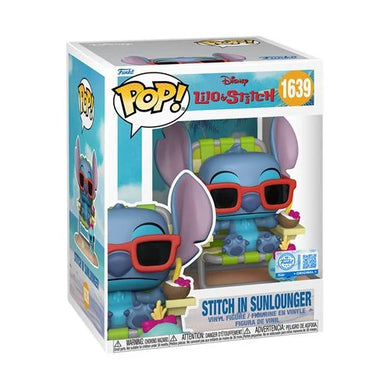 PREORDER AUGUST - Lilo & Stitch Stitch in Sunlounger Premium Funko Pop! Vinyl Figure #1639 - Entertainment Earth Exclusive