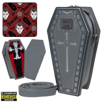 PREORDER JUNE - LOUNGEFLY Universal Monsters Dracula Coffin Convertible Backpack - Entertainment Earth Exclusive