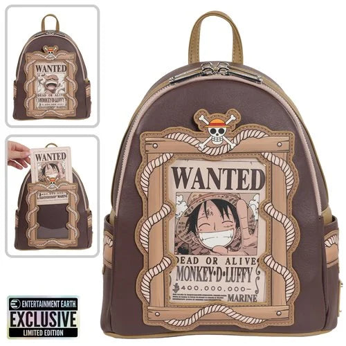 PREORDER NOVEMBER - One Piece Wanted Dead or Alive Monkey D. Luffy Mini-Backpack - Entertainment Earth Exclusive