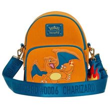 Load image into Gallery viewer, Pokemon Charizard Corduroy Convertible Mini-Backpack - Entertainment Earth Exclusive