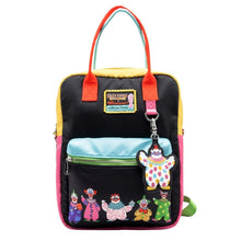 Load image into Gallery viewer, Whatever Makes You Happy Killer Klowns from Outer Space Reversible &amp; Convertible Square Backpack with Fatso Charm