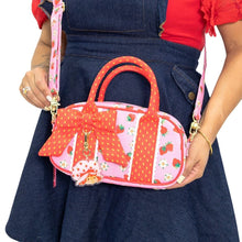 Load image into Gallery viewer, Whatever Makes You Happy Strawberry Shortcake Duffelette with Acrylic Charm
