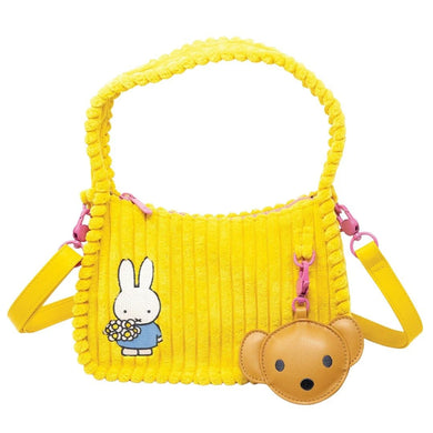 Whatever Makes You Happy Miffy Corduroy Baguette Crossbody Bag with Bag Charm