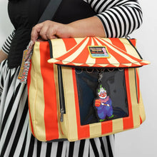 Load image into Gallery viewer, Whatever Makes You Happy Killer Klowns from Outer Space Padded Pin Trading Tent Crossbody with Jumbo Charm