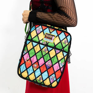 Whatever Makes You Happy Killer Klowns from Outer Space Reversible & Convertible Square Backpack with Fatso Charm