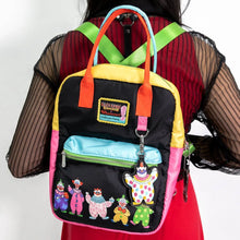 Load image into Gallery viewer, Whatever Makes You Happy Killer Klowns from Outer Space Reversible &amp; Convertible Square Backpack with Fatso Charm