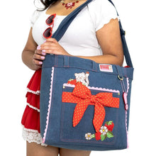 Load image into Gallery viewer, Whatever Makes You Happy Strawberry Shortcake Denim Tote Bag