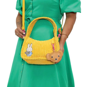 Whatever Makes You Happy Miffy Corduroy Baguette Crossbody Bag with Bag Charm