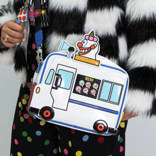 Load image into Gallery viewer, Whatever Makes You Happy Killer Klowns from Outer Space Jojo&#39;s Ice Cream Truck Crossbody with Ray Gun Charm