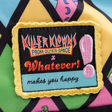 Load image into Gallery viewer, Whatever Makes You Happy Killer Klowns from Outer Space Reversible &amp; Convertible Square Backpack with Fatso Charm