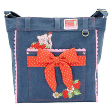 Load image into Gallery viewer, Whatever Makes You Happy Strawberry Shortcake Denim Tote Bag