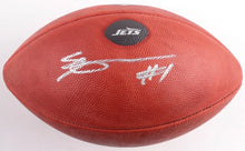 Load image into Gallery viewer, AHMAD SAUCE GARDNER SIGNED NEW YORK JETS WILSON NFL DUKE GAME FOOTBALL BECKETT