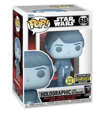 Funko Pop Luke Skywalker Hologram #615 Return Of The Jedi 40th Glow