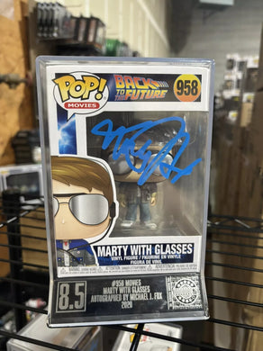 Michael j fox signed Marty with glasses funko pop with coa graded