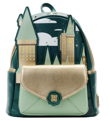 Harry Potter Golden Hogwarts Castle Mini Backpack by Loungefly Gold