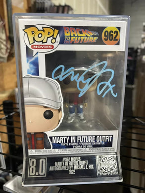 Michael j fox signed Marty In Future Outfit funko pop with coa graded