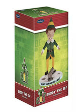 Load image into Gallery viewer, Royal Bobbles Elf Buddy the Elf with Raccoon Bobblehead