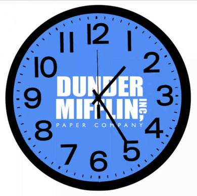 The Office Dunder Mifflin Paper Company Wall Clock Blue