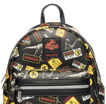Load image into Gallery viewer, Loungefly Jurassic Park Warning Signs Mini-Backpack - Entertainment Earth Exclusive