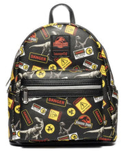Load image into Gallery viewer, Loungefly Jurassic Park Warning Signs Mini-Backpack - Entertainment Earth Exclusive