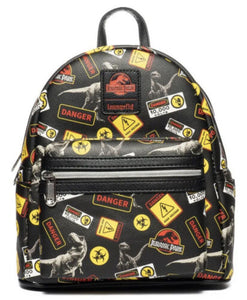 Loungefly Jurassic Park Warning Signs Mini-Backpack - Entertainment Earth Exclusive