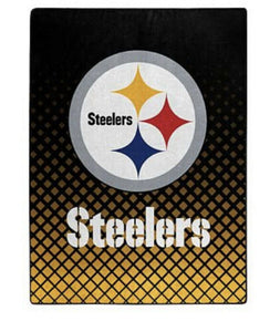 NFL Faded Glory Raschel ULTRA SOFT THROW Blanket Pittsburgh Steelers